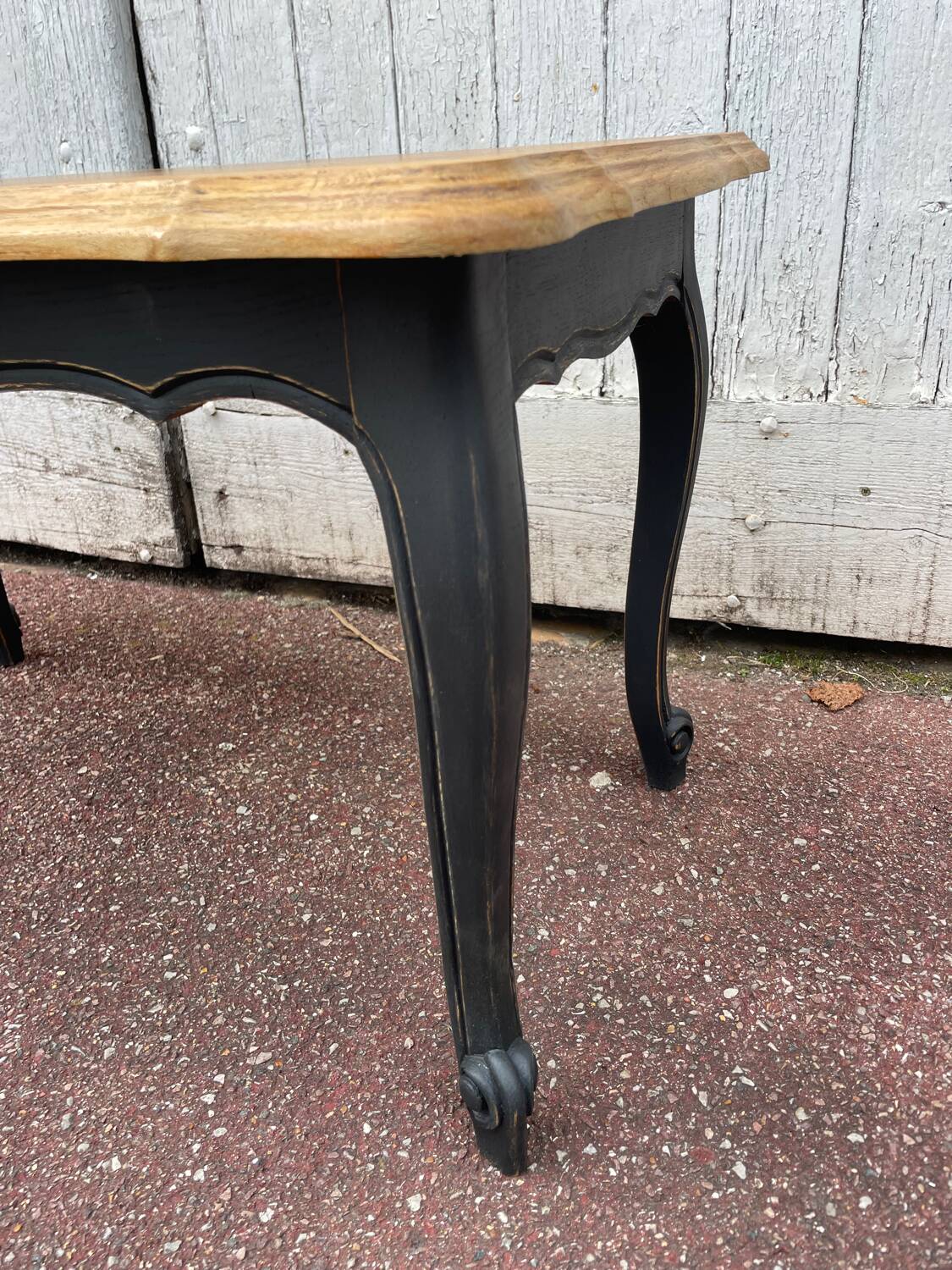 Louis XV style black patinated coffee table