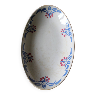 Red and blue Art Deco plate Clotilde HBCM