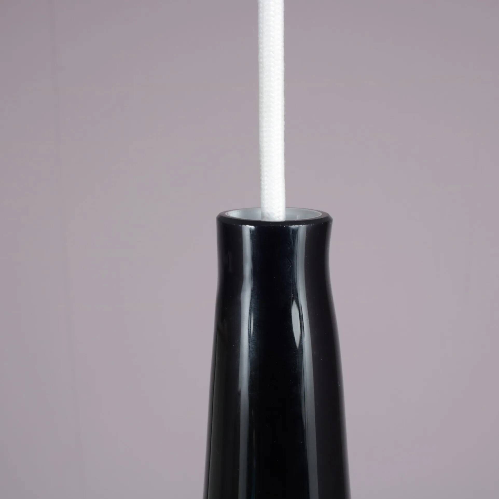 Suspension Alessandro Pianon en verre noir pour Vistosi, Italie 1960