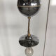 Vintage sphere pendant light in silver metal from the 70s
