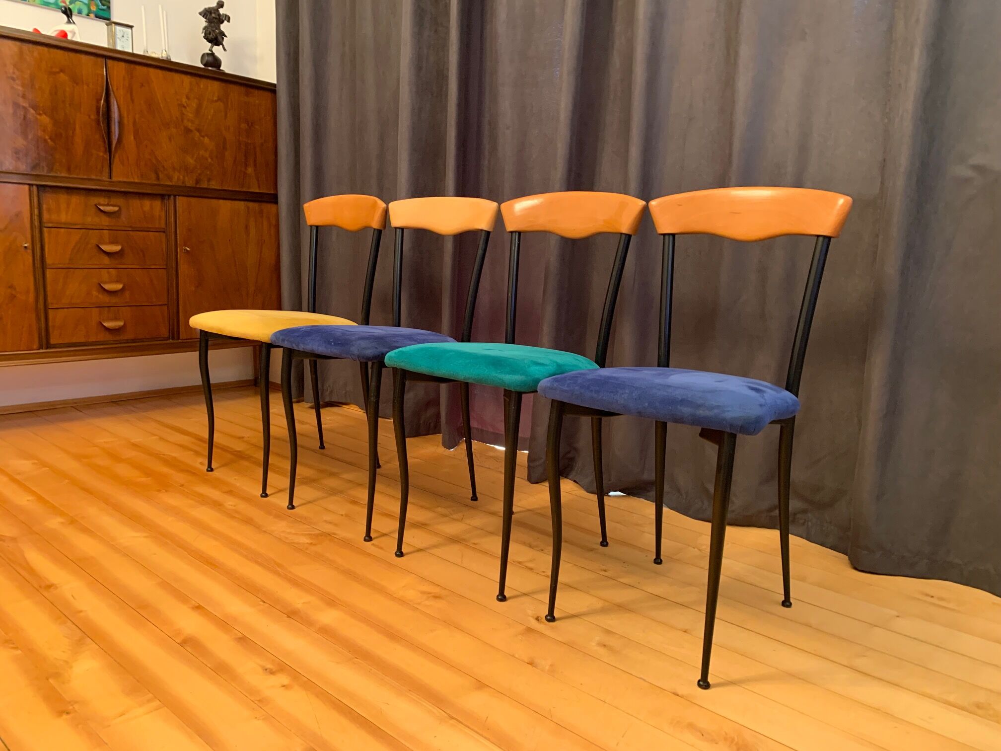 A set of four chairs, Alcantara, Italy, 1980s