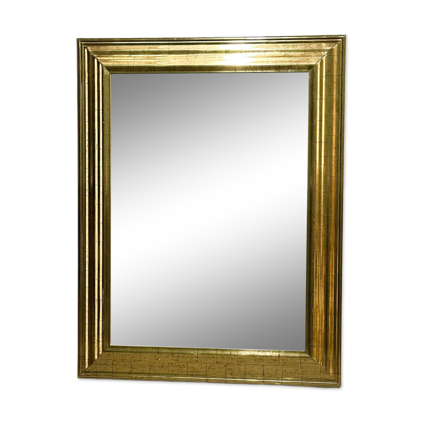 Very large Deknudt mirror with faux gold leaf frame, 1980s. Belgium