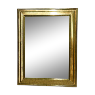 Very large Deknudt mirror with faux gold leaf frame, 1980s. Belgium