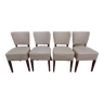 M20231213/4 Chaises avec dossiers et assises fermes en simili cuir beige et pieds en bois- Très conf