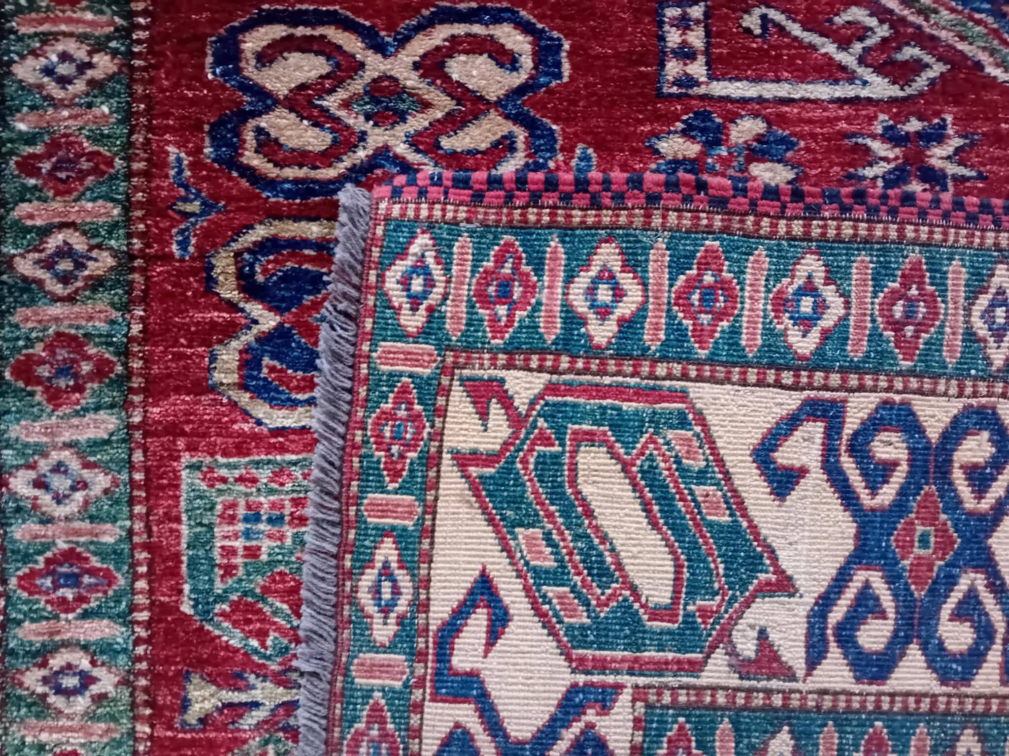 Handmade Pakistani Kazak Rug 200x173cm