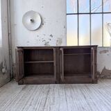 Enfilade display cabinet, solid oak, 1920.
