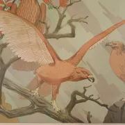 Art nouveau lithograph 'Aigles' – eagles, M.P. Verneuil, 1897