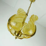 Carl fagerlund mid century pendant lamp brass amber glass orrefors 1960s chandelier