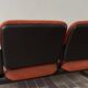Strafor 3-seater bench, orange wool and sled base, 1970s.