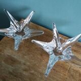 Daum France starfish crystal candlesticks