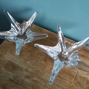 Bougeoirs cristal Daum France étoile de mer