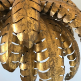 Floor lamp palm metal gilded from the 70s