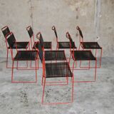 Set of 8 stackable chairs 'Scoubidou' vintage