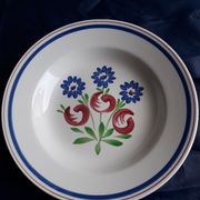 4 hollow plates in opaque porcelain from Gien model Orleans diam 22.5 cm