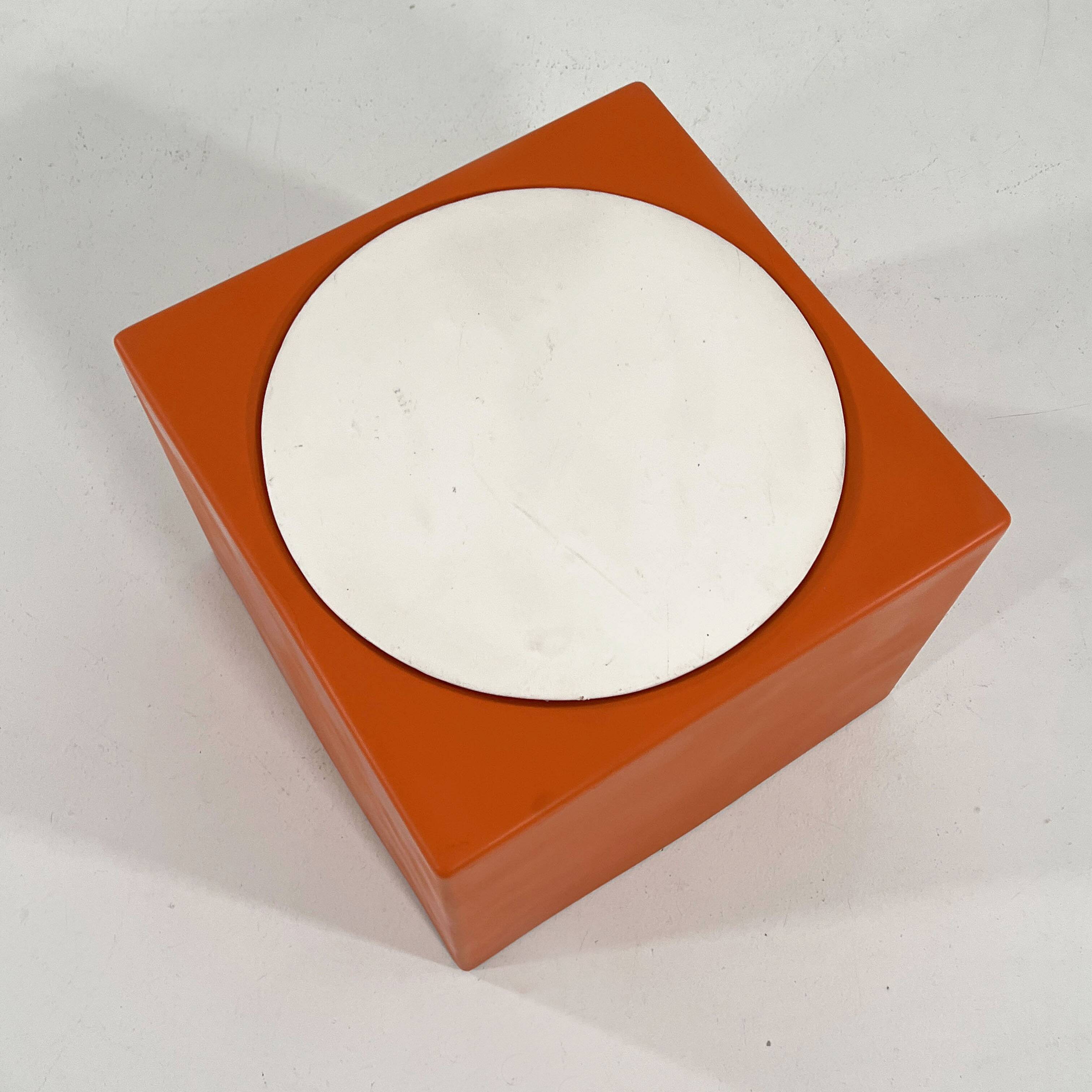 Orange and white stool Il Kubile by MIM Roma, 1970