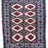 Handmade vintage rug Uzbek Bukhara 56cm x 83cm 1970s