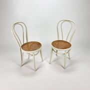 Set of 2 Mid Century Zpm Radomsko Bentwood and Cane Dining Chairs, 1960s