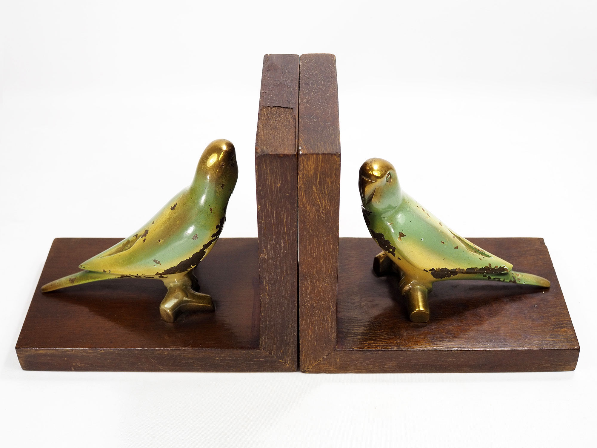 Paire de serre-livres en bronze peints -1930