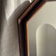 Vintage brown wooden octagonal mirror 58x48