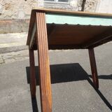 Table and chairs art deco wood and pastel