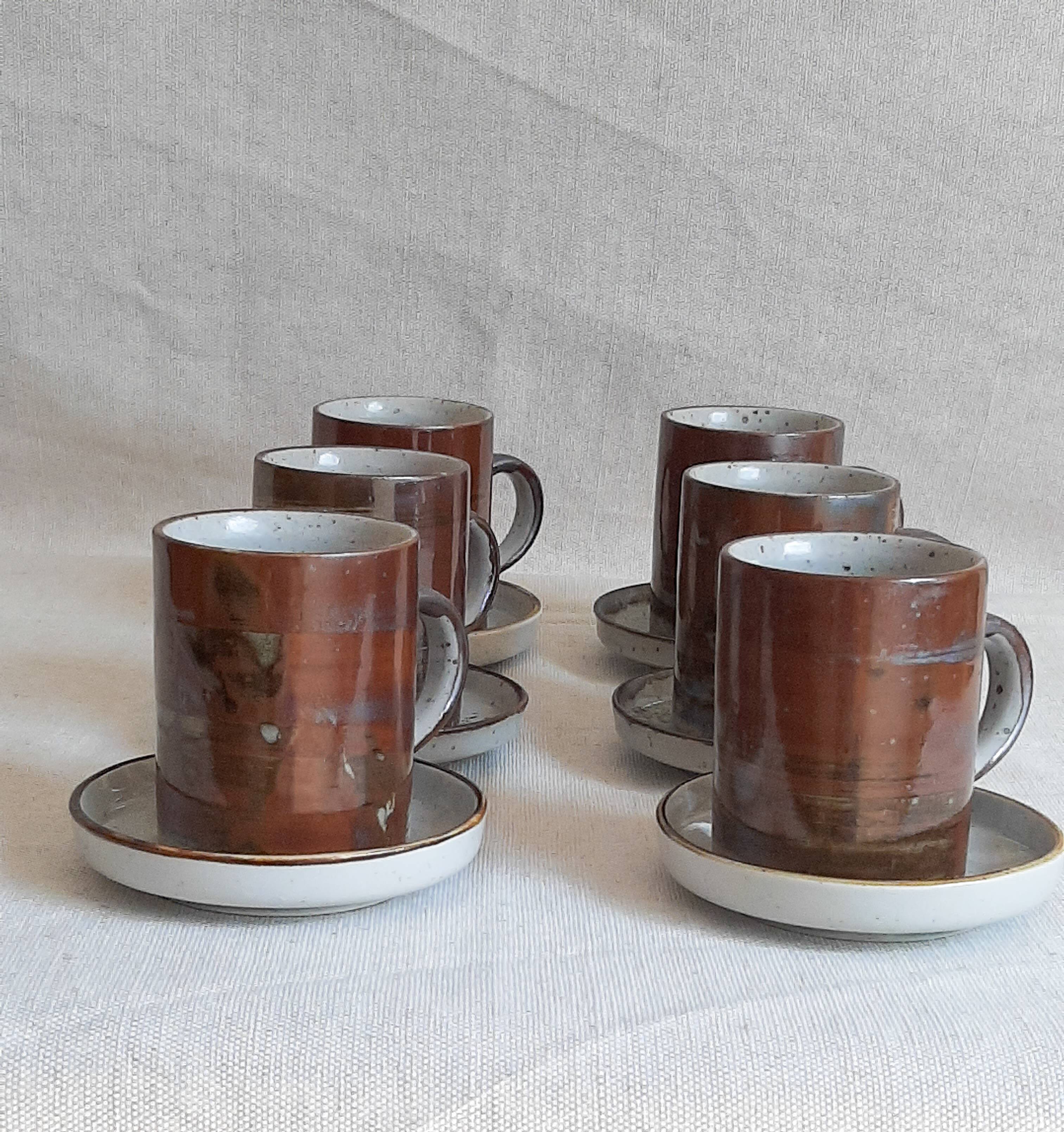 Vintage stoneware coffee mugs