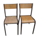 Paire de chaises d'école ancienne Mulca