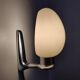 Pair of ouefs sconces in opaline and vintage chromed metal