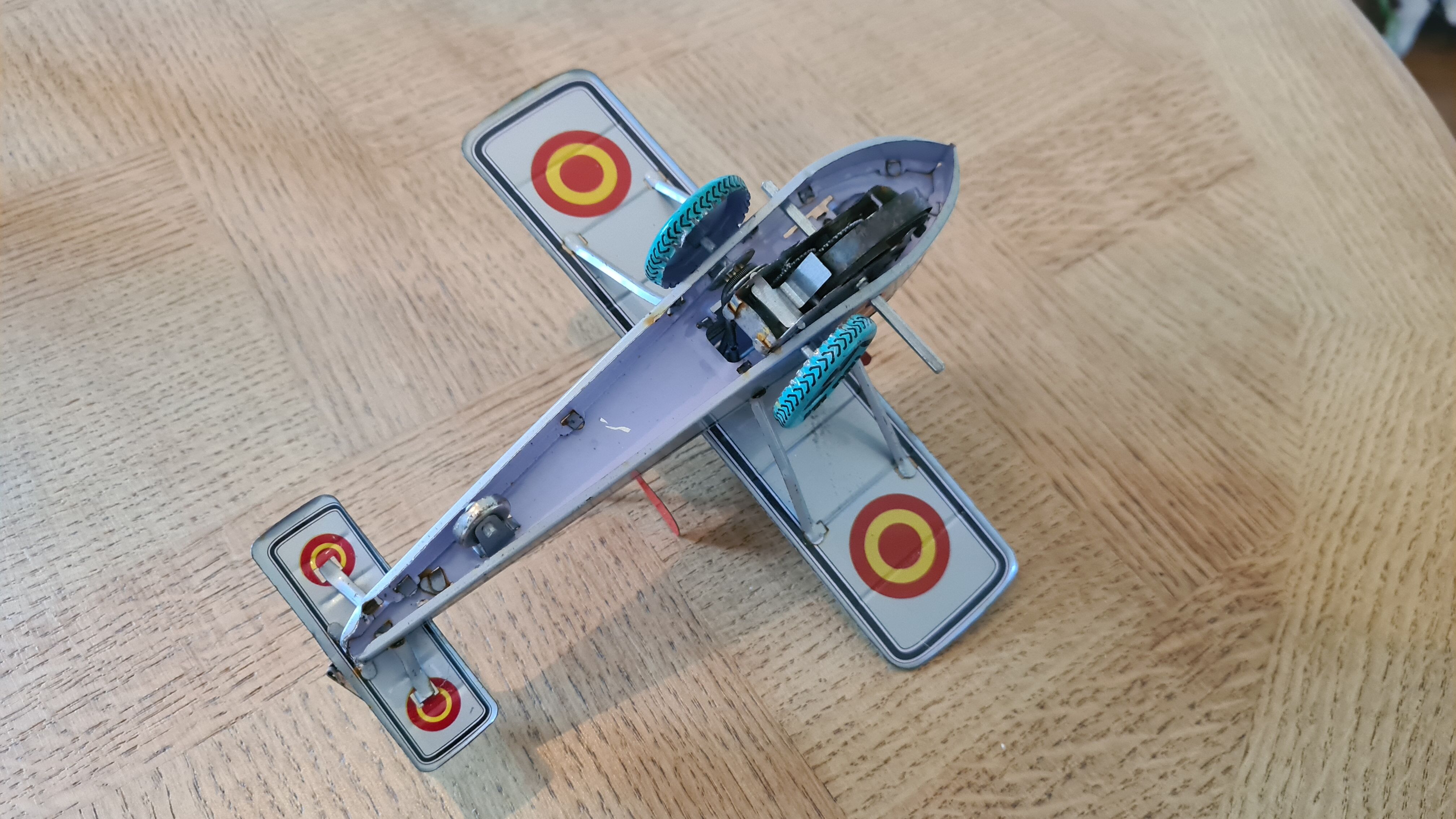 Collectible tin plane, vintage