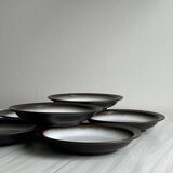 Set of 6 deep plates in glazed ceramic stoneware