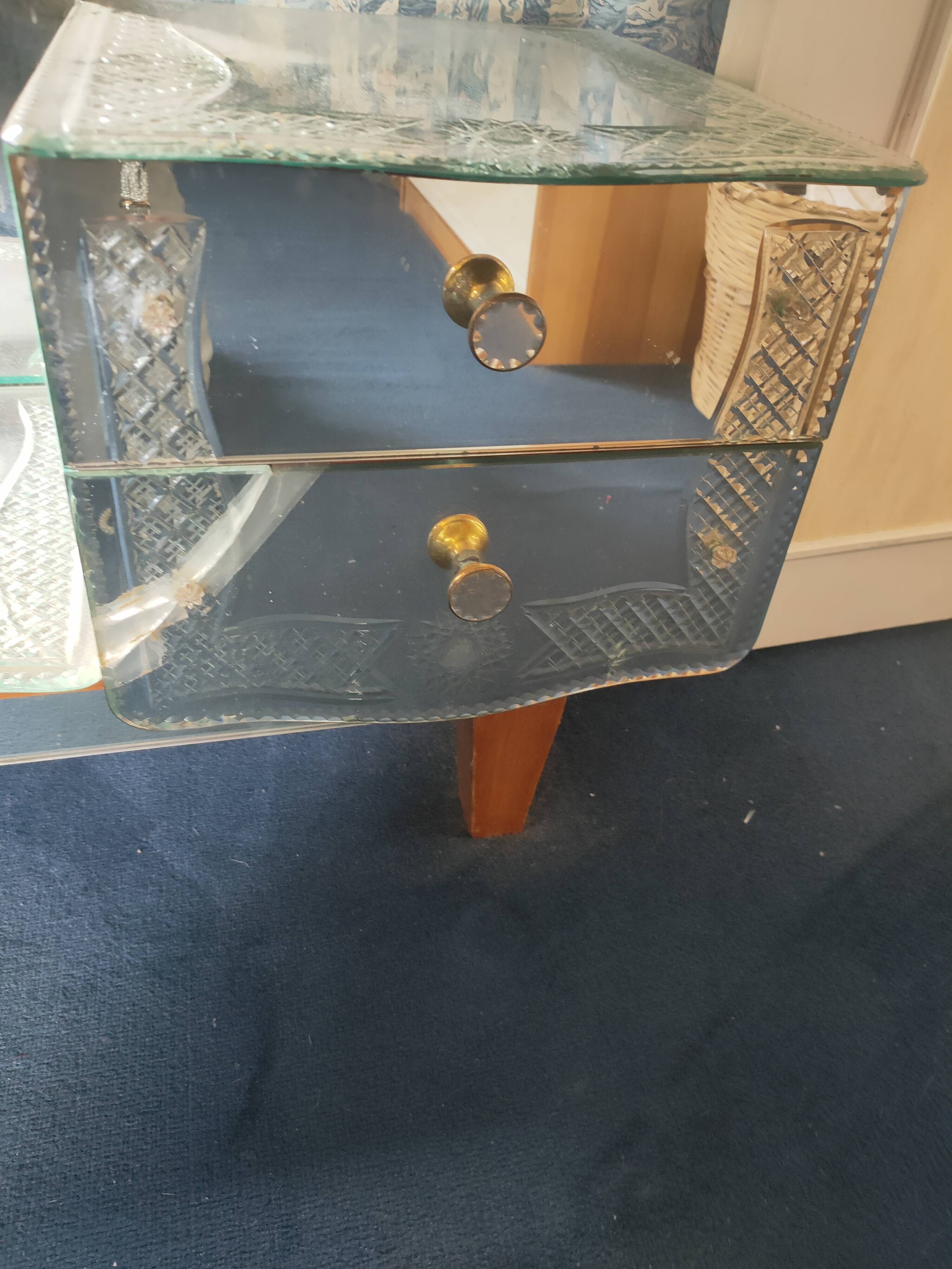 Coiffeuse style art deco en miroir