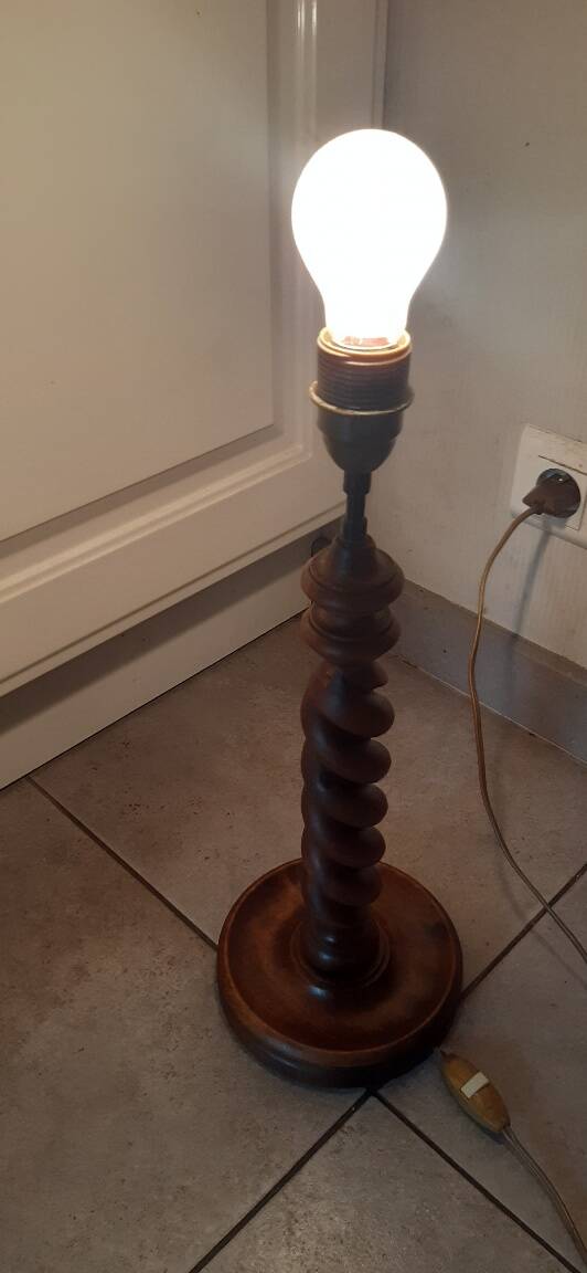 Art Deco twisted wood lamp. FREE DELIVERY
