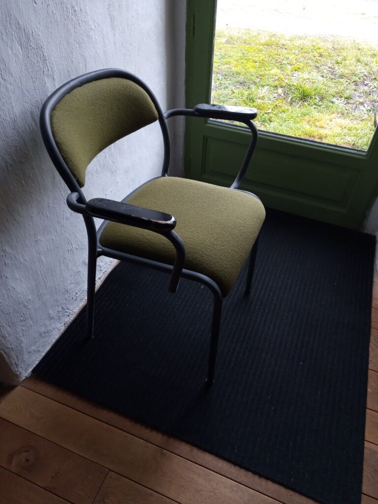 Metal and fabric armchair