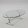 Glass and steel coffee table – 1970s modernist design