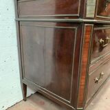 Commode style Lois XVI in mahogany Top of veined gray marble XIX century