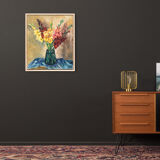 Glaïeul huile sur plaque 54 x 64 cm