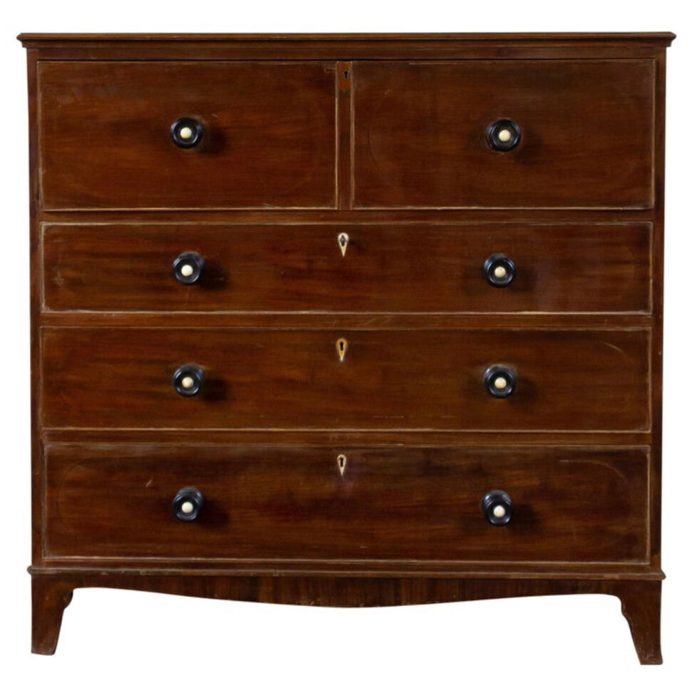 Commode georgian english secretary in mahogany, 1816