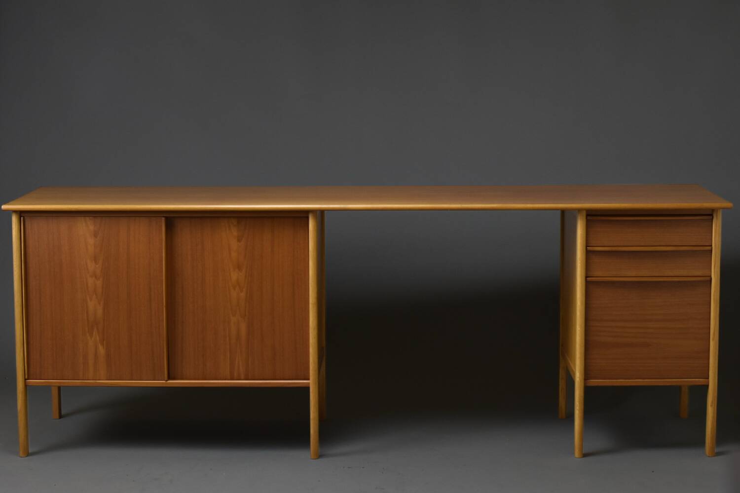 Scandinavian teak & oak desk-sideboard 1950s/60s