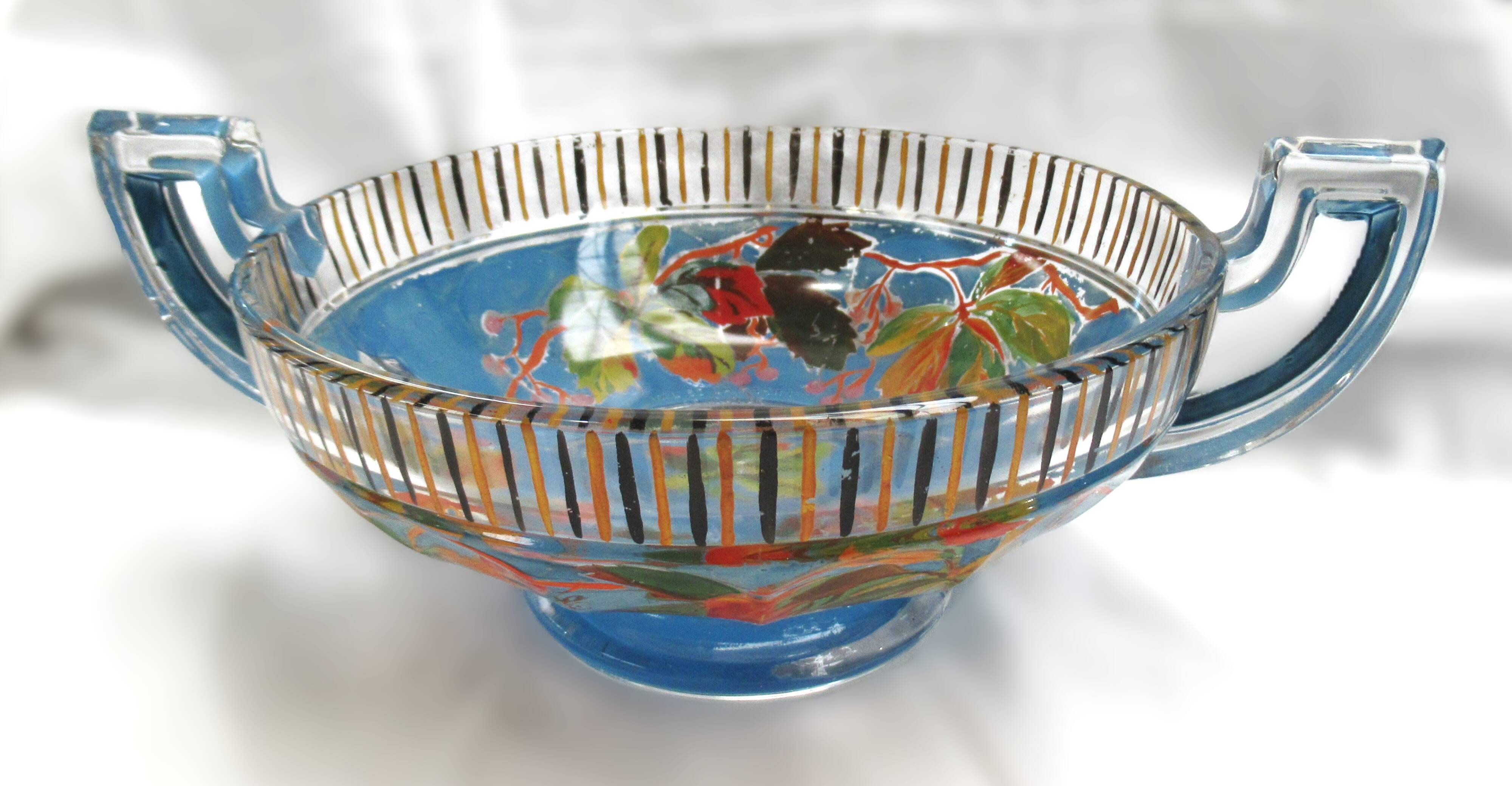 Cup "Noémie" Val Saint Lambert – Art Deco, handcrafted painting