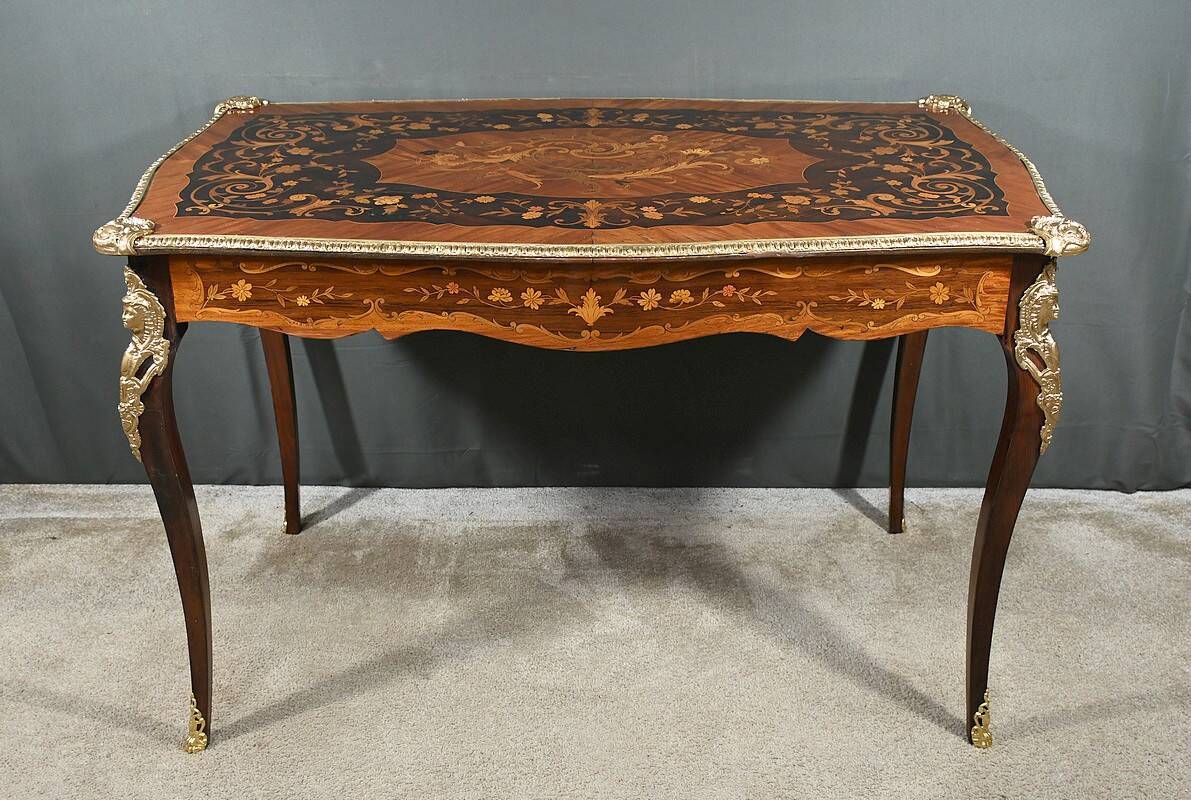Rosewood Table with Marquetry, Napoléon III period