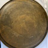 Set of a copper old plateau and an oriental teapot twentieth