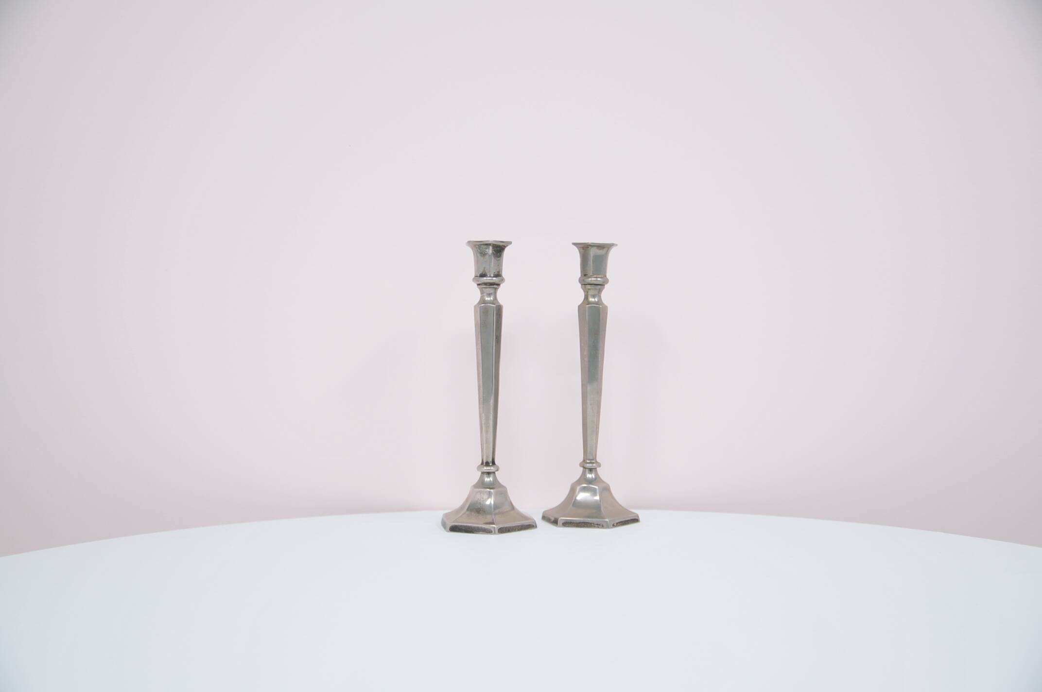 Vintage set of x2 silver candlesticks