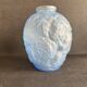 Large Art Deco round vase in frosted blue glass - 1930