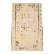 5x8 beige tones wool classic vintage rug 253x166cm
