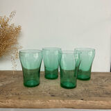 6 verres vintage verre émeraude