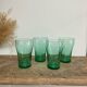 6 vintage emerald glass glasses