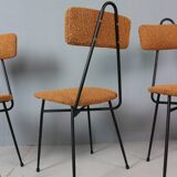 Set of 4 Italian dining chairs newly upholstered 1950s