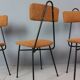 Set of 4 Italian dining chairs newly upholstered 1950s