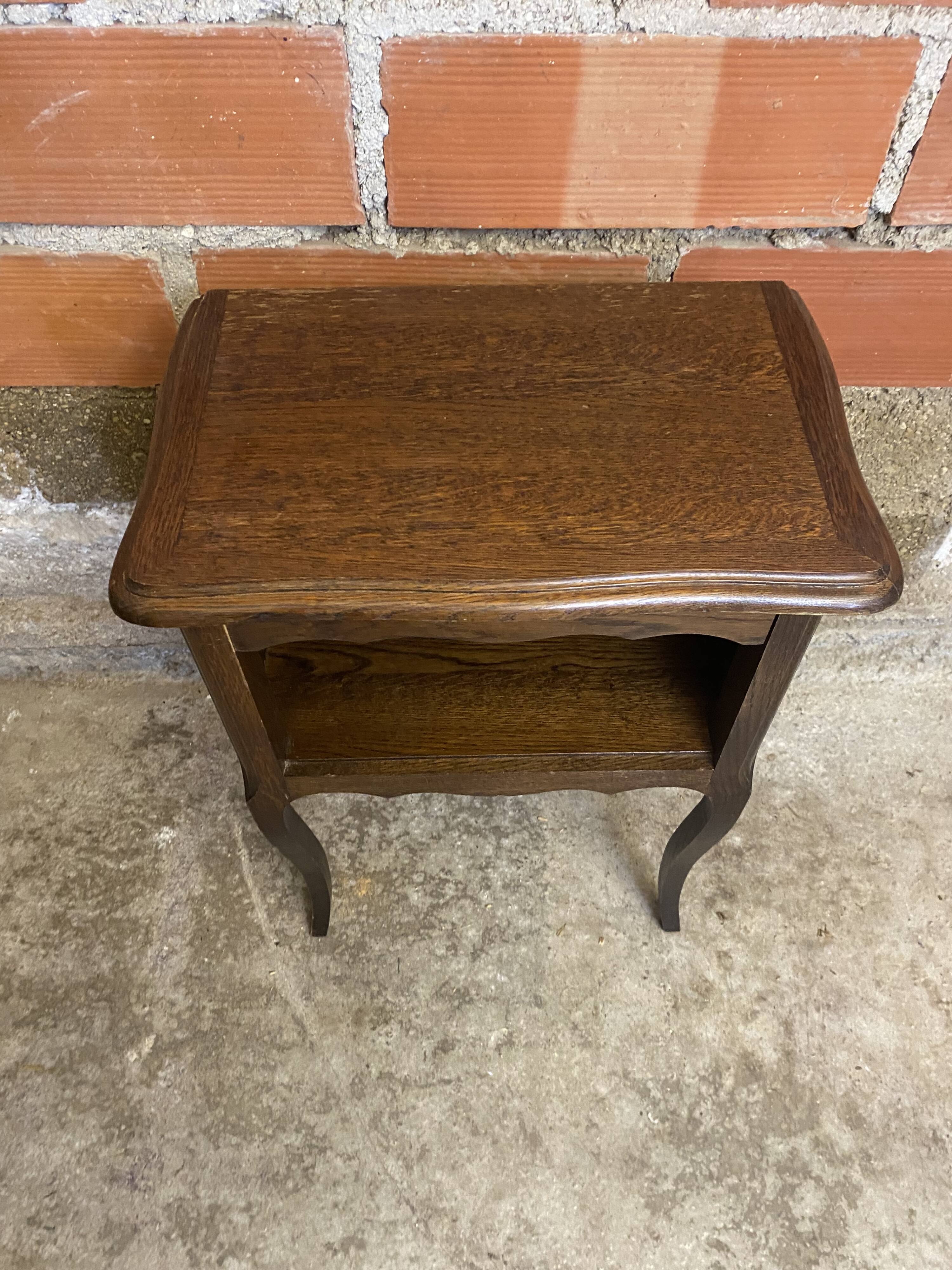 Louis xv style nightstand table wood drawer + vintage case