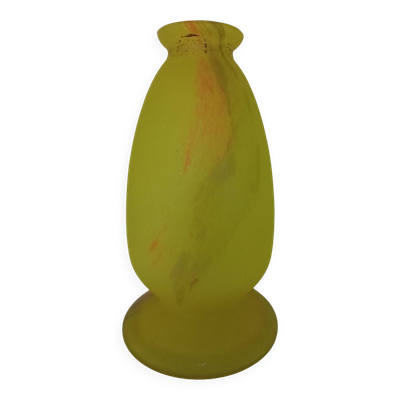 Pied de lampe art nouveau en pâte de verre