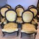 Napoleon III rosewood suite of eight 19th century armchairs